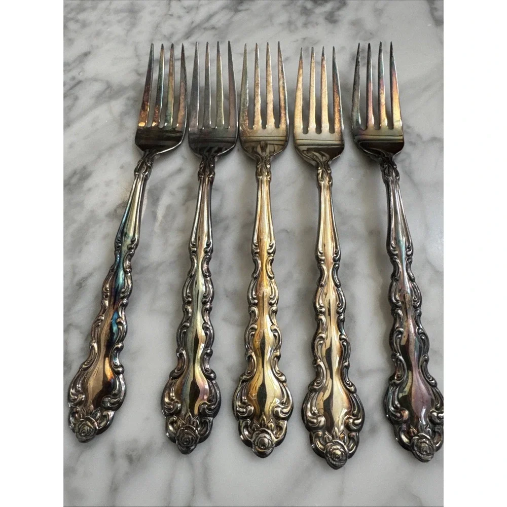 Oneida Community 1971 BEETHOVEN Silverplate Dinner Forks 7 3/8 Set Of 5